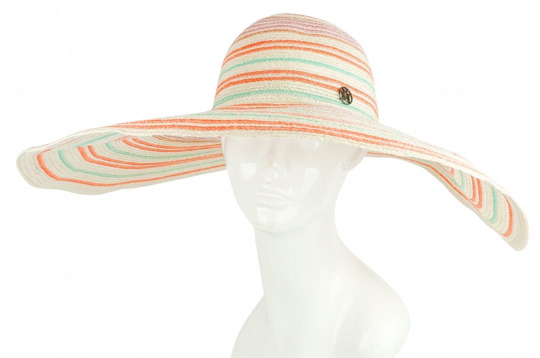 Maison Michel Blanche XXL Hat in Multi Stripes - Discounts on Maison Michel at UAL