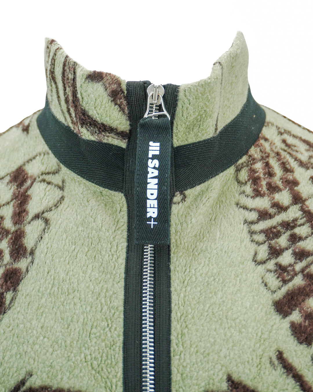 Jil Sander Owl Fleece Jacket in Brown and Light Green - Discounts on Jil Sander at UAL