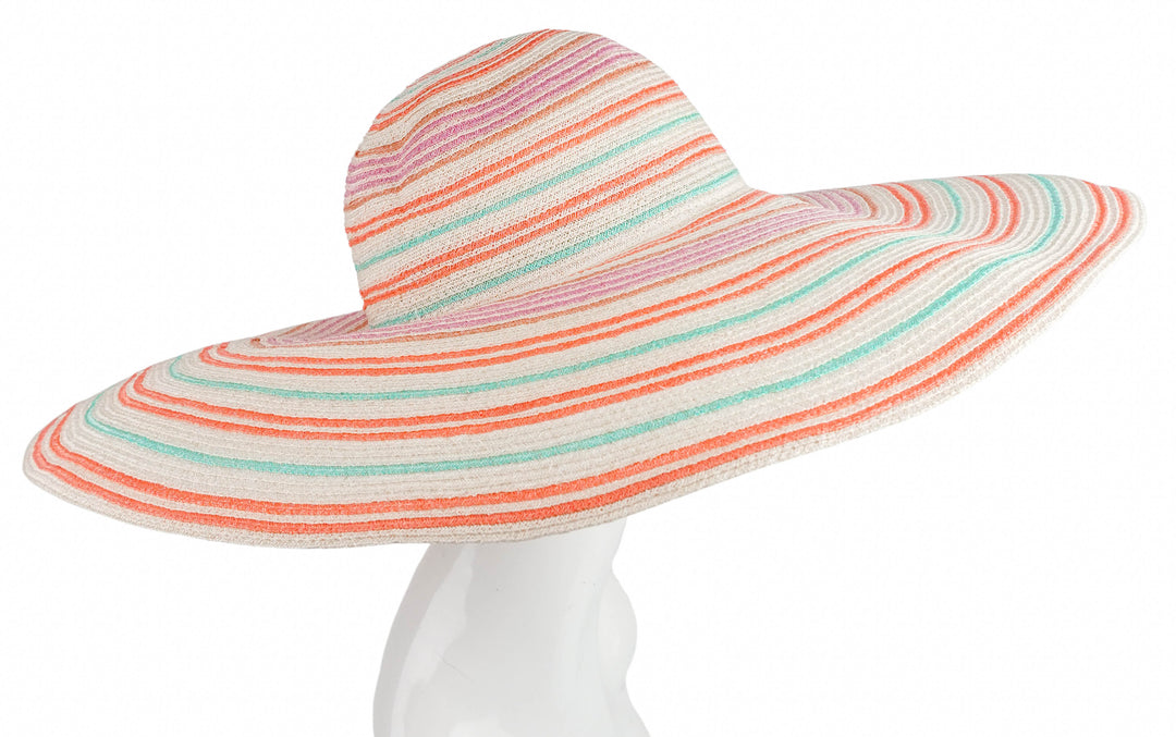 Maison Michel Blanche XXL Hat in Multi Stripes - Discounts on Maison Michel at UAL