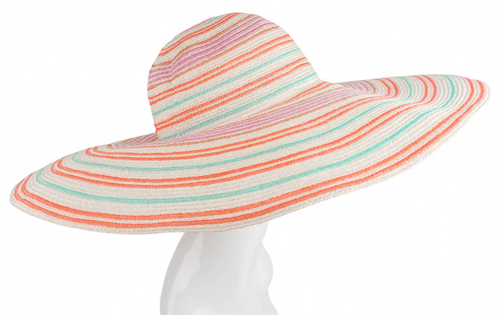 Maison Michel Blanche XXL Hat in Multi Stripes - Discounts on Maison Michel at UAL