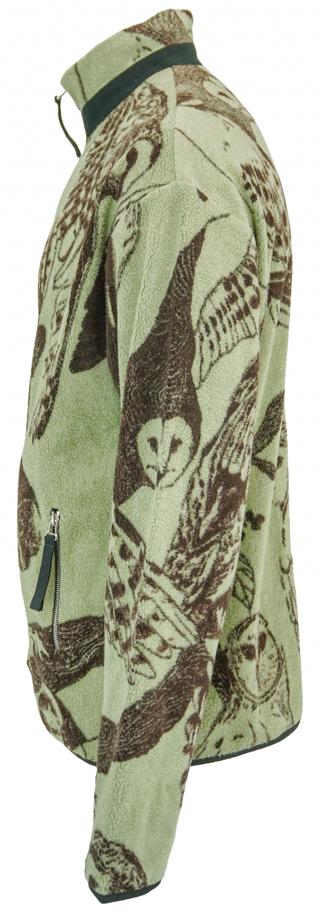 Jil Sander Owl Fleece Jacket in Brown and Light Green - Discounts on Jil Sander at UAL