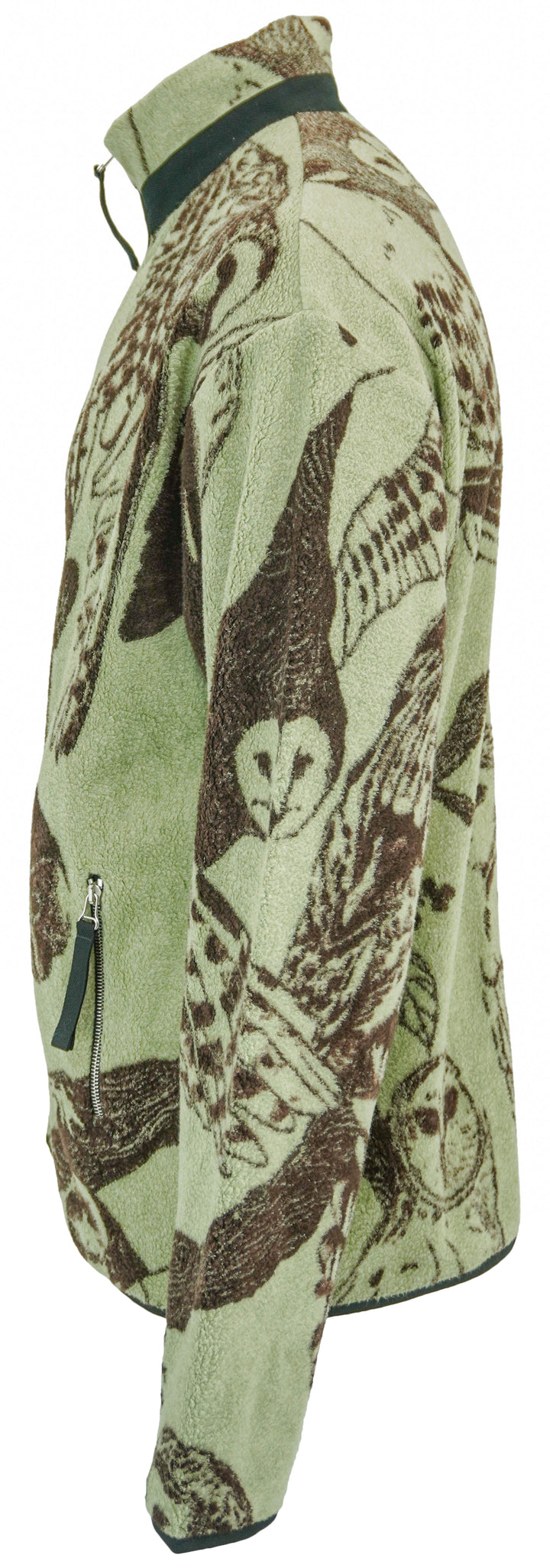 Jil Sander Owl Fleece Jacket in Brown and Light Green - Discounts on Jil Sander at UAL