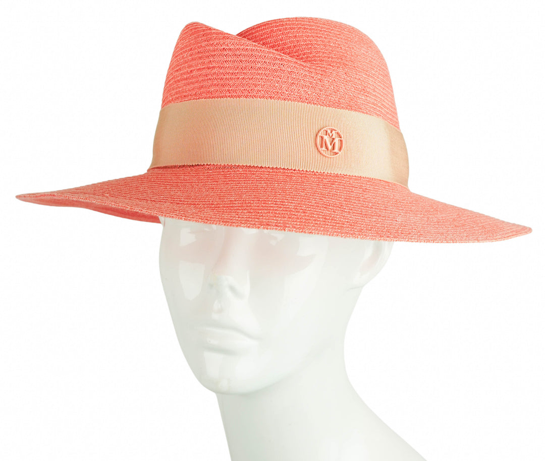 Maison Michel Virginie Hat in Peach - Discounts on Maison Michel at UAL