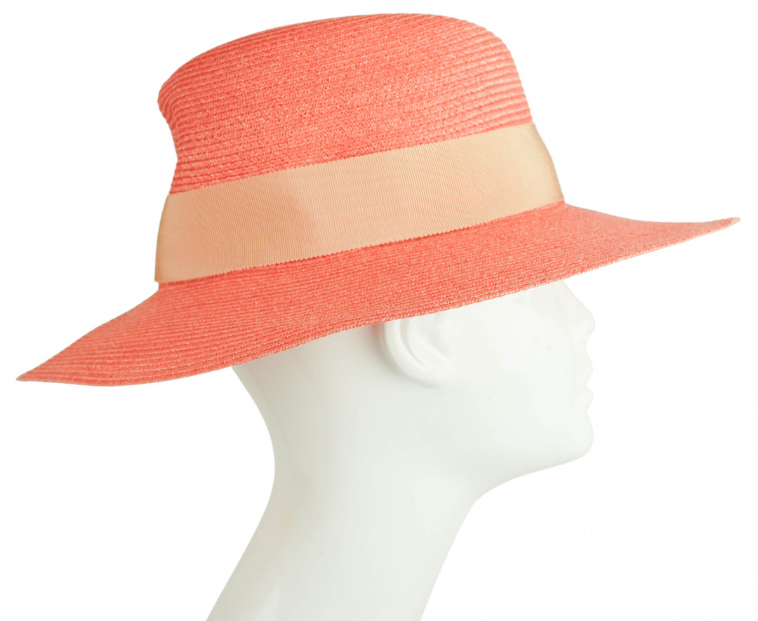 Maison Michel Virginie Hat in Peach - Discounts on Maison Michel at UAL