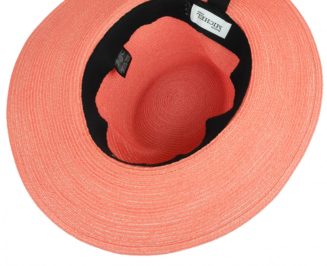 Maison Michel Virginie Hat in Peach - Discounts on Maison Michel at UAL