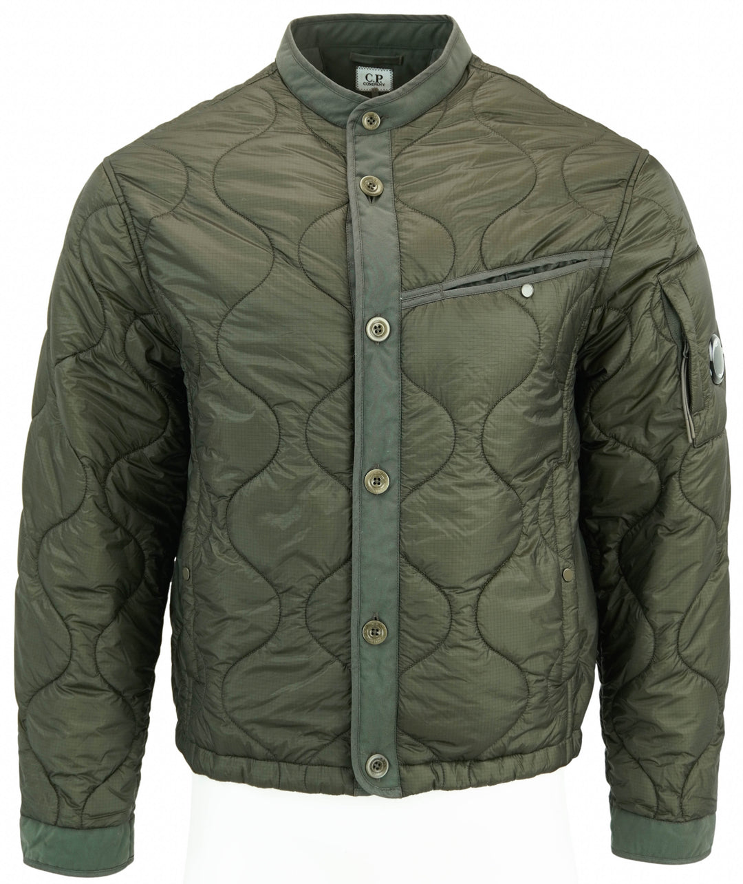 C.P. Company Quilted Jacket in Dark Green - Discounts on C.P.Company at UAL