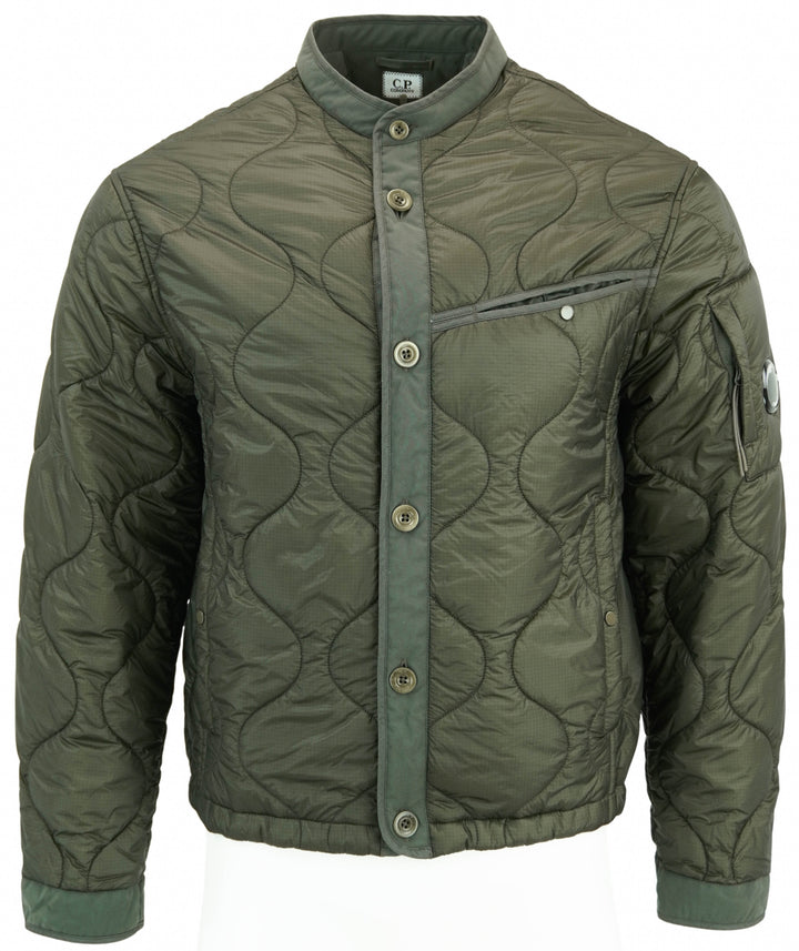 C.P. Company Quilted Jacket in Dark Green - Discounts on C.P.Company at UAL