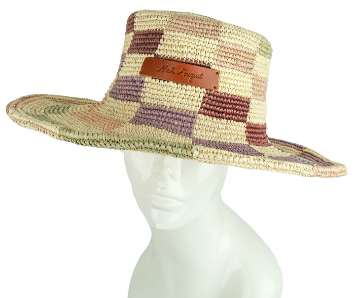 Nick Fouquet Window Pane Hat in Multicolored Checkered - Discounts on Nick Fouquet at UAL