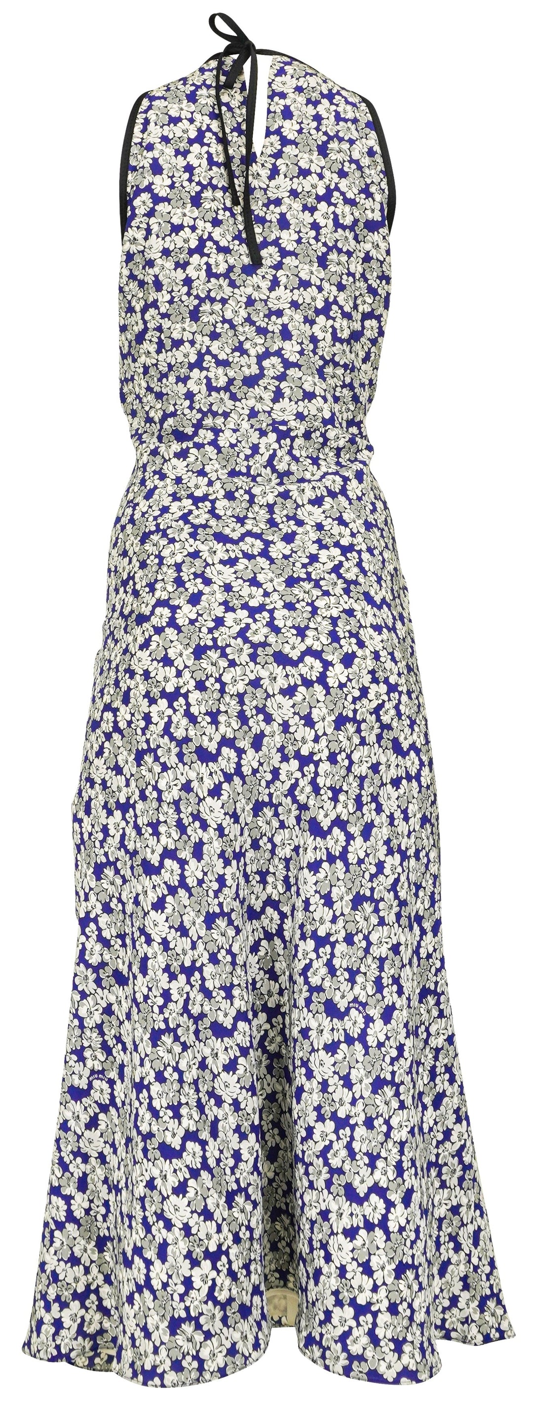 Miu Miu Flower Print Dress in Blue