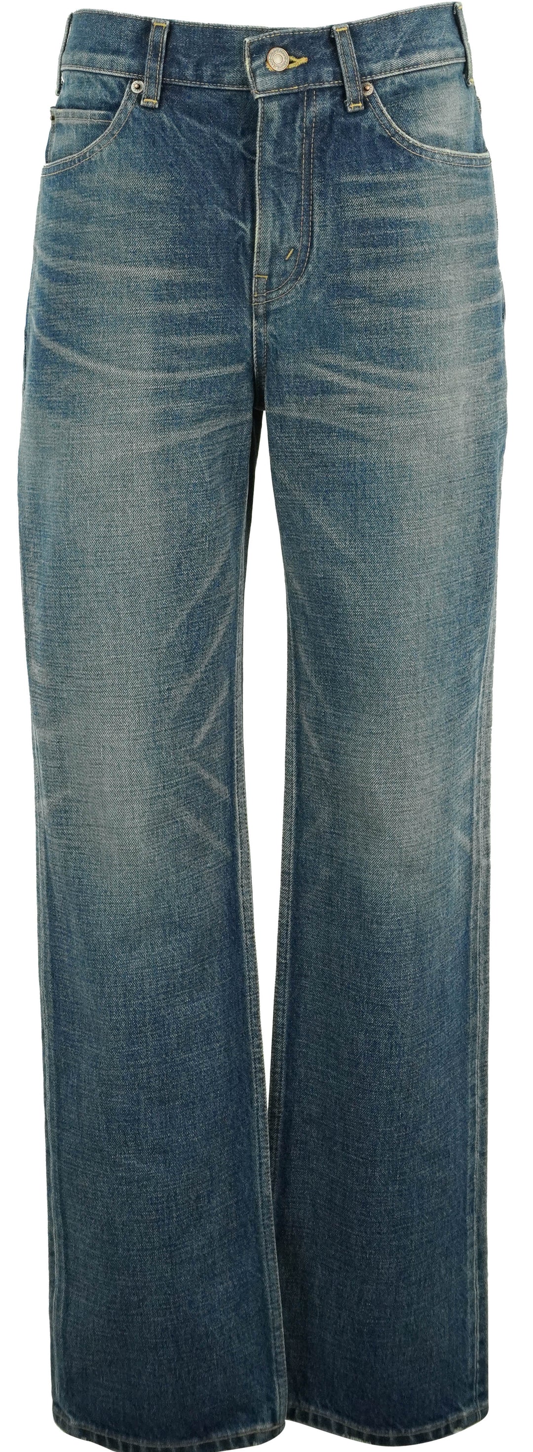 Celine Midrise Jean in Dark Union Wash - Discounts on Celine at UAL