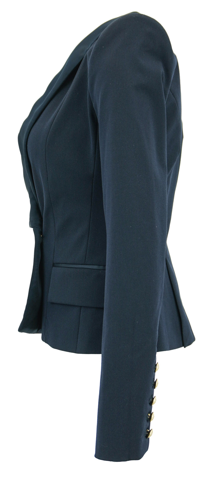 L'AGENCE Imogen Satin Lapel Blazer in Navy - Discounts on L'AGENCE at UAL