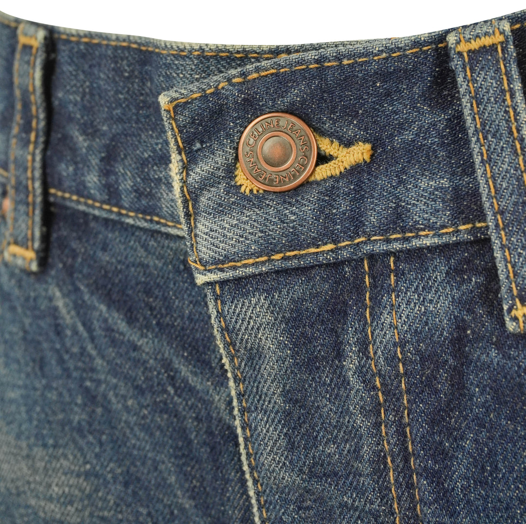 Celine Midrise Jean in Dark Union Wash - Discounts on Celine at UAL
