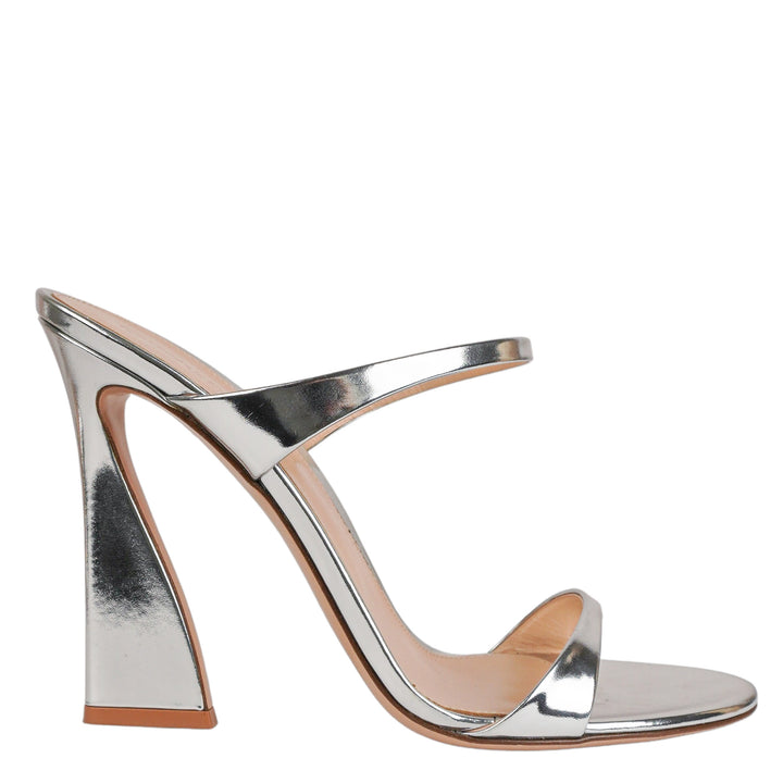 Gianvito Rossi Aura Mules in Silver - Discounts on Gianvito Rossi at UAL