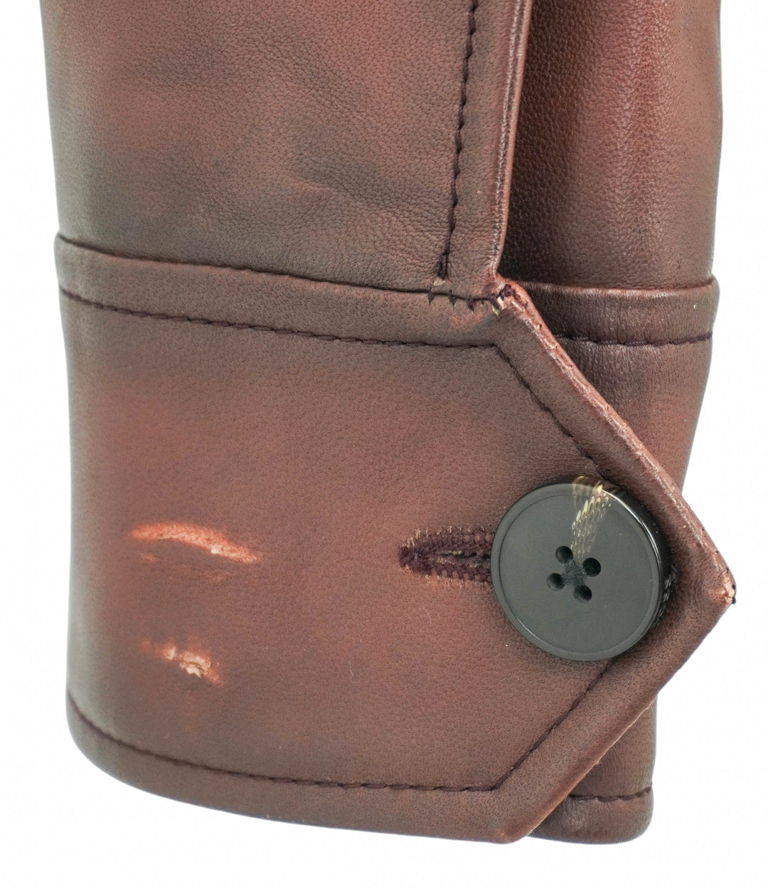 Boss Button Front Leather Jacket in Brown - Discounts on Hugo Boss at UAL