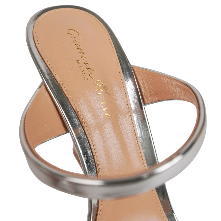 Gianvito Rossi Aura Mules in Silver - Discounts on Gianvito Rossi at UAL