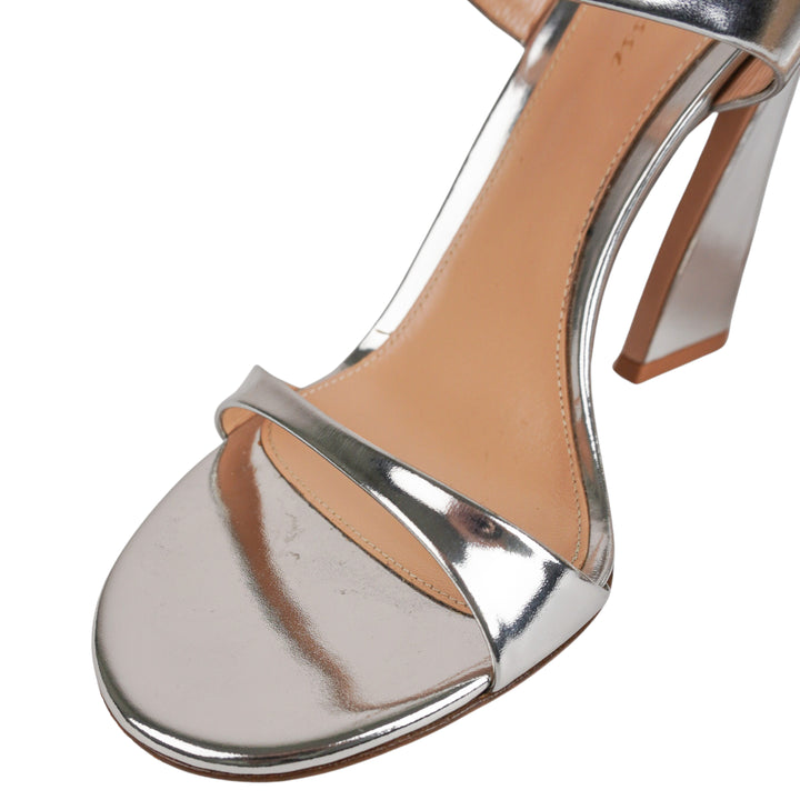 Gianvito Rossi Aura Mules in Silver - Discounts on Gianvito Rossi at UAL