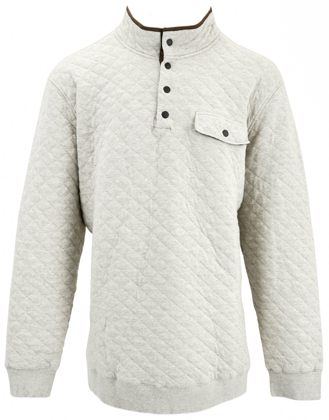 Faherty Epic Quilted Pullover in Oatmeal Melange - Discounts on Faherty at UAL