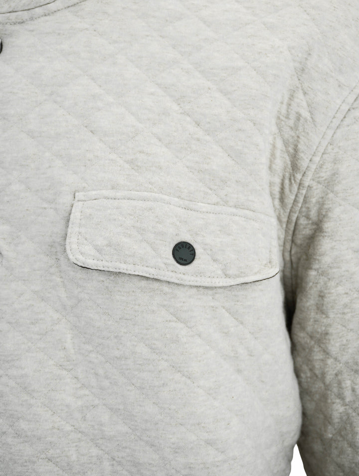 Faherty Epic Quilted Pullover in Oatmeal Melange - Discounts on Faherty at UAL