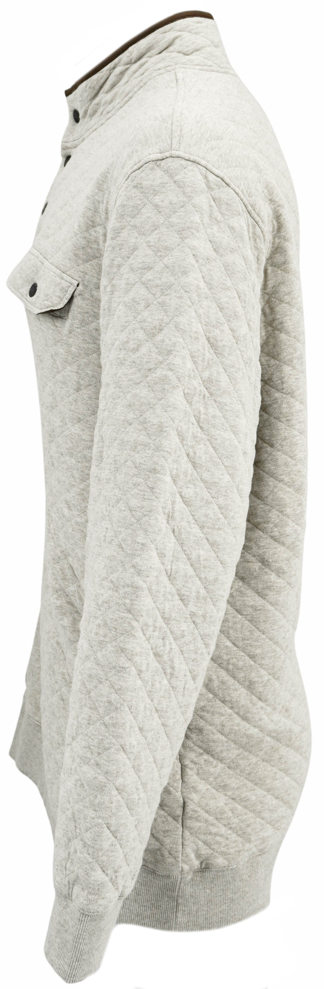 Faherty Epic Quilted Pullover in Oatmeal Melange - Discounts on Faherty at UAL