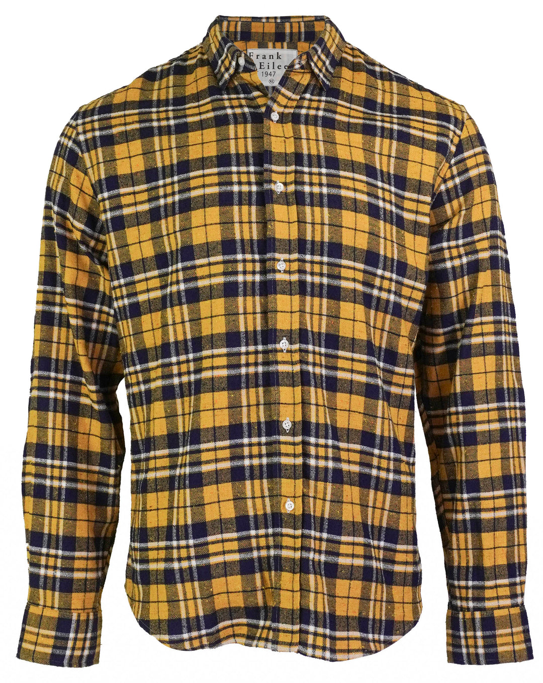 Frank & Eileen Finbar Shirt in Yellow and Navy Plaid - Discounts on Frank & Eileen at UAL