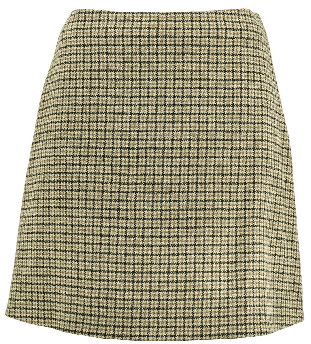 Moncler Checkered Mini Skirt in Beige Multi - Discounts on Moncler at UAL