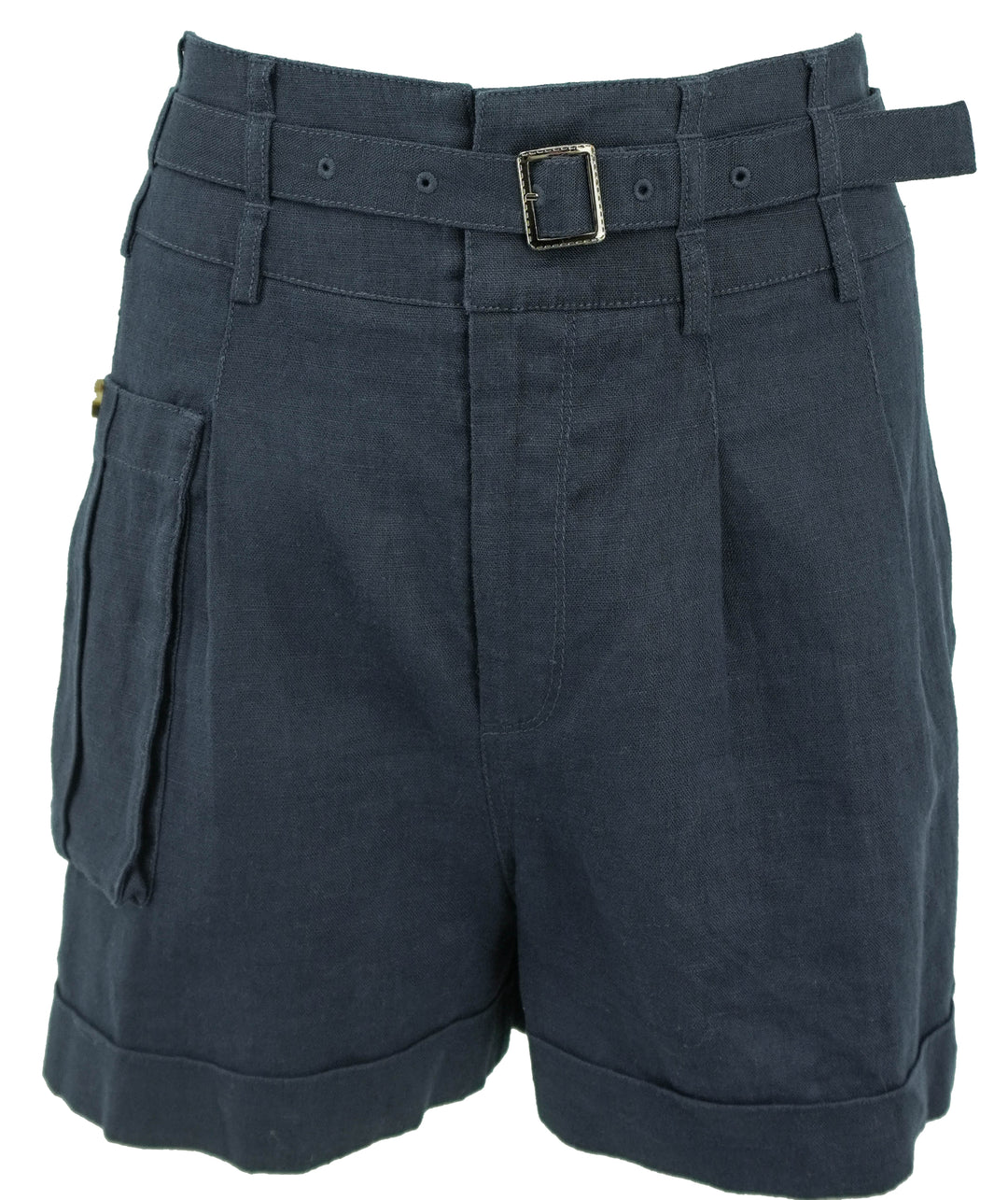ATM Heavyweight Linen High Waisted Shorts in Midnight - Discounts on ATM at UAL