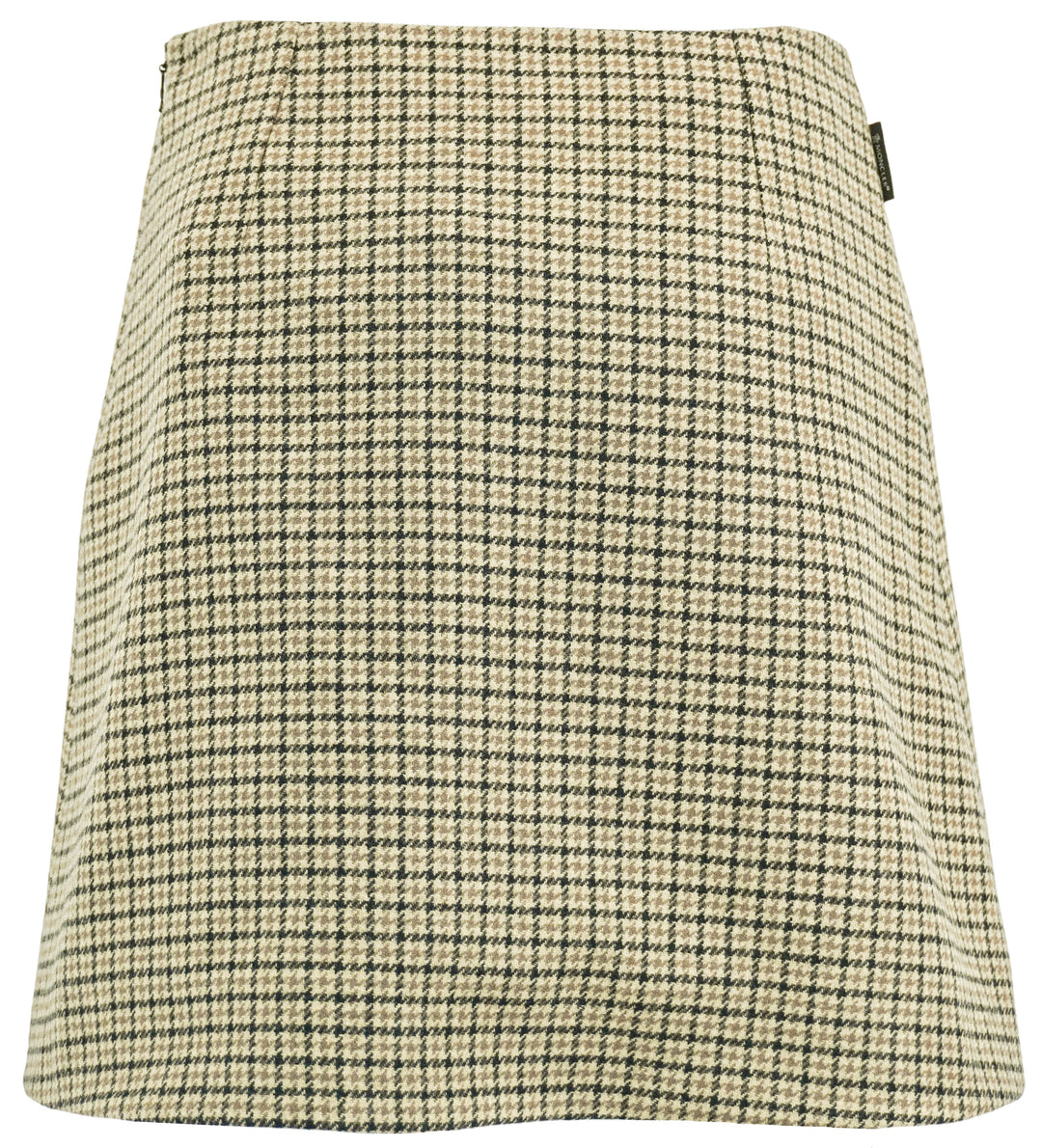Moncler Checkered Mini Skirt in Beige Multi - Discounts on Moncler at UAL