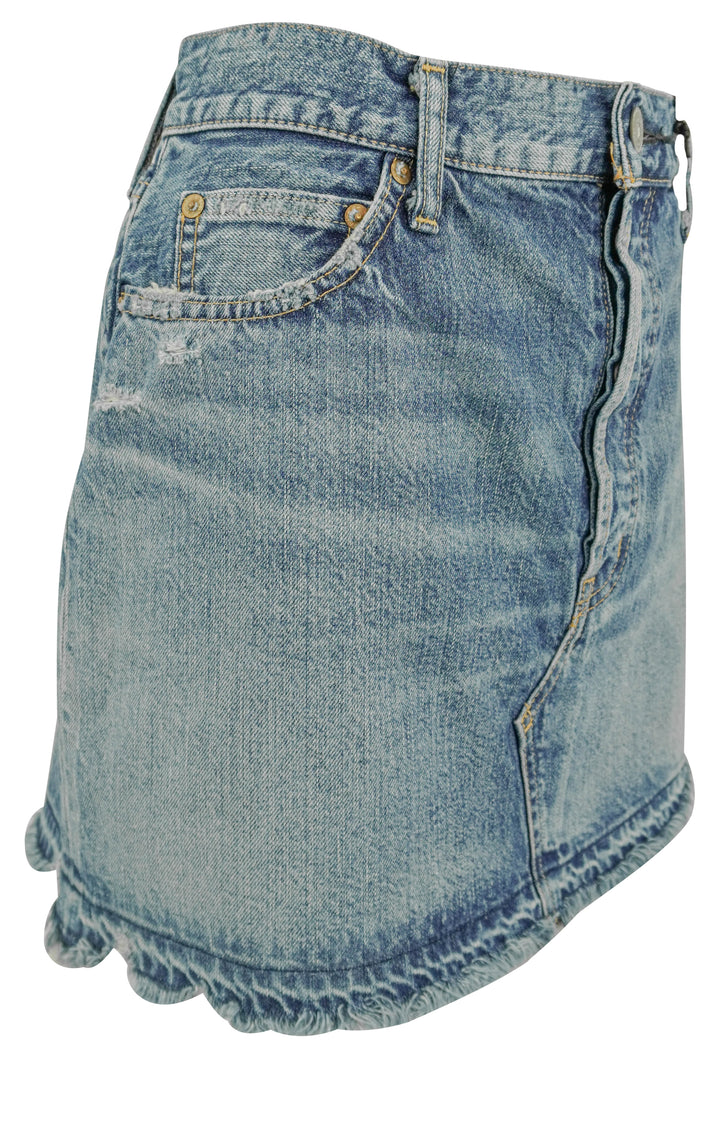 Moussy Vintage Lincoya Denim Mini Skirt in Blue - Discounts on Moussy Vintage at UAL