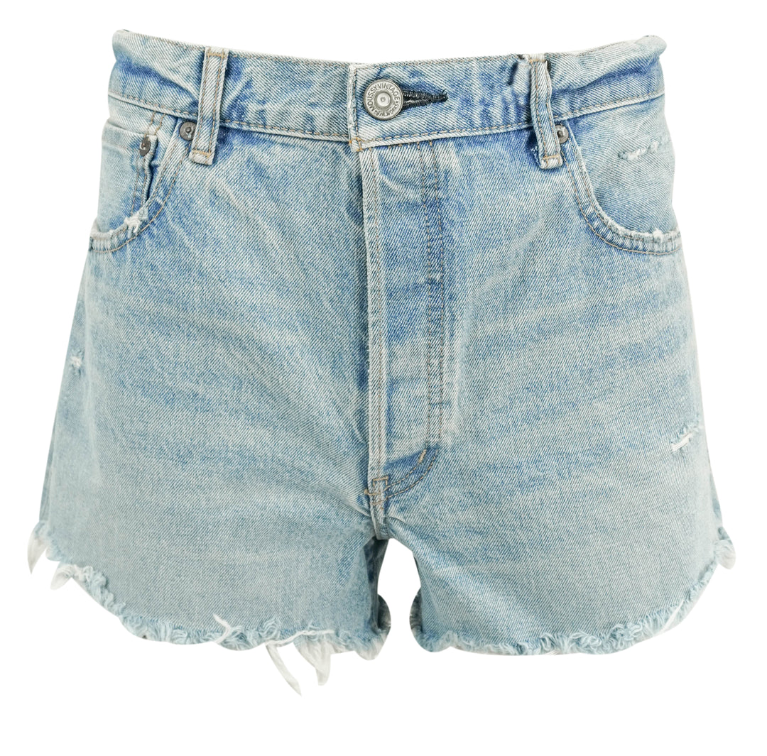 Moussy Vintage McKendree Denim Shorts in Light Blue - Discounts on Moussy Vintage at UAL