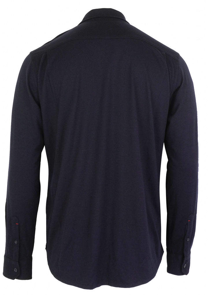 Orlebar Brown Giles Merino Shirt in Night Iris - Discounts on Orlebar Brown at UAL