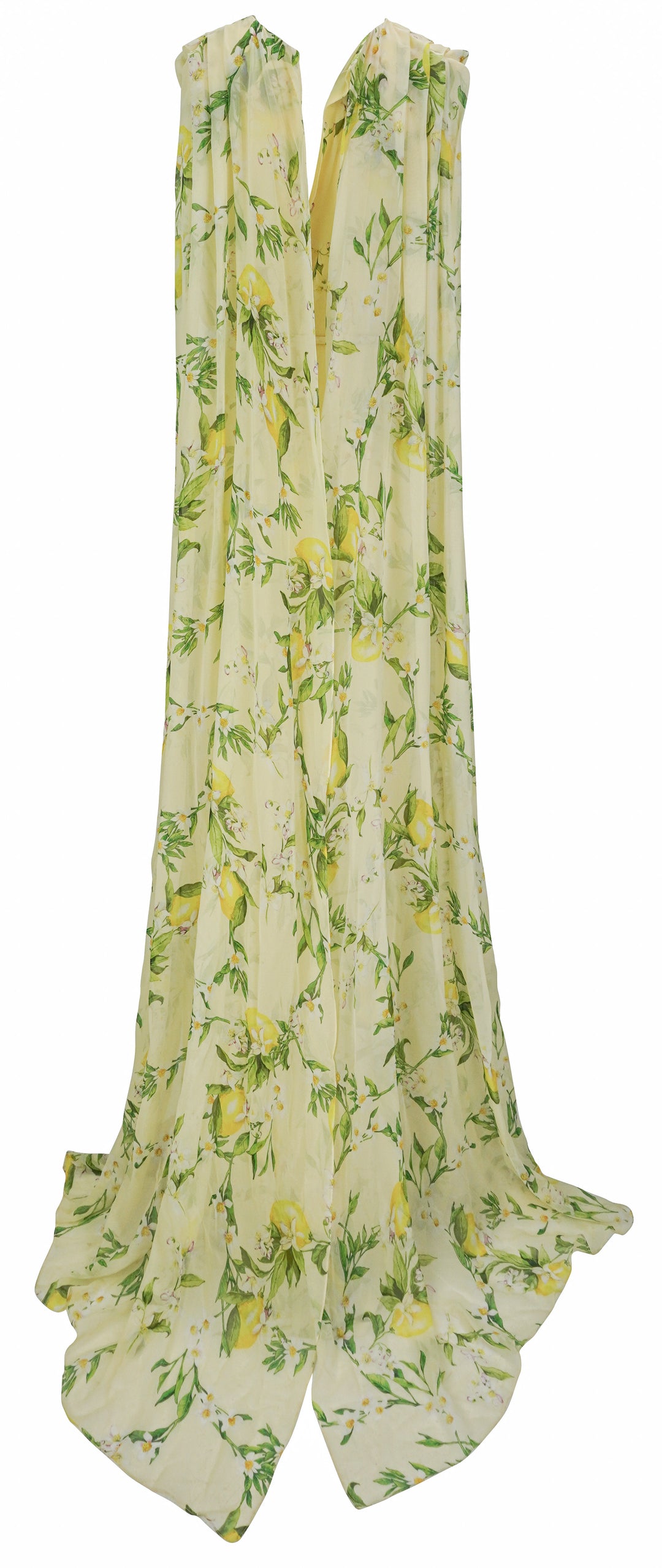 Monique Lhuillier Lemon Print Georgette Gown in Lemon Drop Multi - Discounts on Monique Lhuillier at UAL