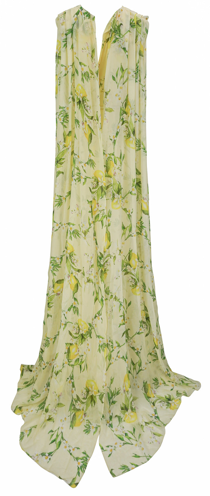 Monique Lhuillier Lemon Print Georgette Gown in Lemon Drop Multi - Discounts on Monique Lhuillier at UAL