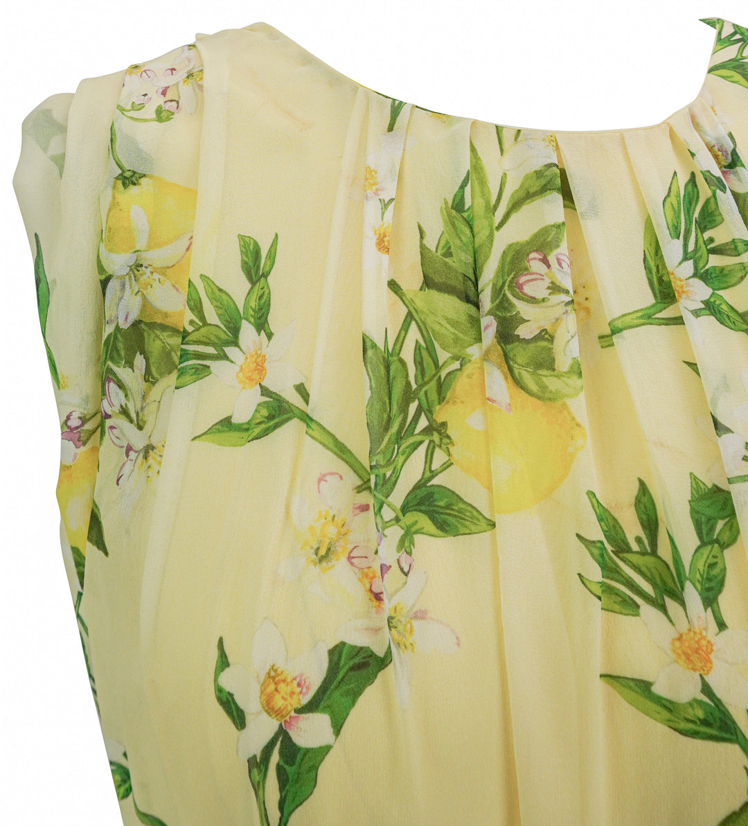 Monique Lhuillier Lemon Print Georgette Gown in Lemon Drop Multi - Discounts on Monique Lhuillier at UAL