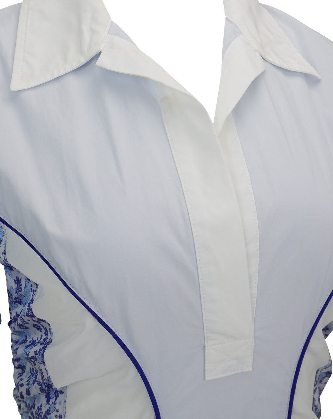 Rosie Assoulin Sporty Spice Dress in Blue and White Multi - Discounts on Rosie Assoulin at UAL