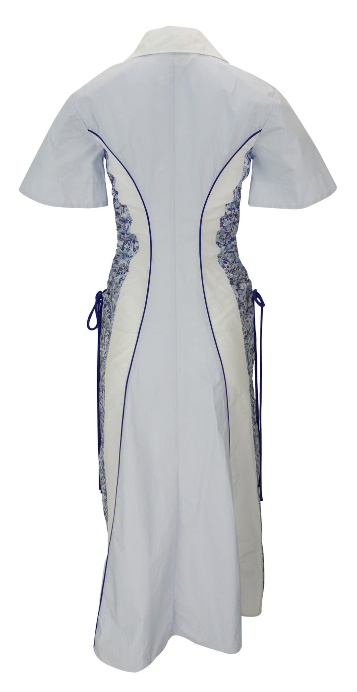 Rosie Assoulin Sporty Spice Dress in Blue and White Multi - Discounts on Rosie Assoulin at UAL
