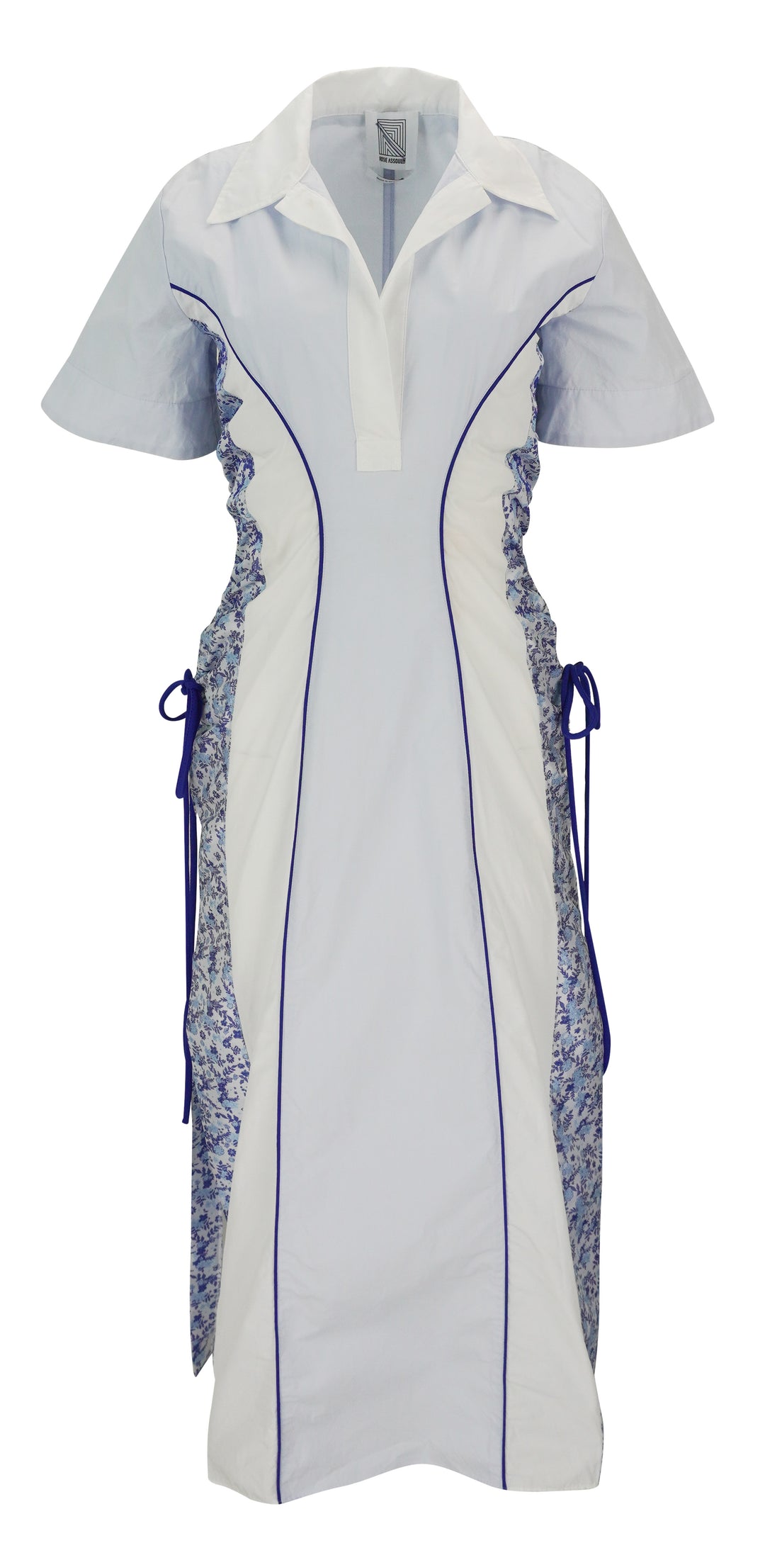 Rosie Assoulin Sporty Spice Dress in Blue and White Multi - Discounts on Rosie Assoulin at UAL