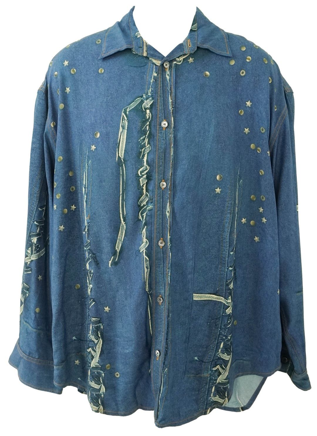 Acne Studios Denim Print Shirt in Blue - Discounts on Acne Studios at UAL