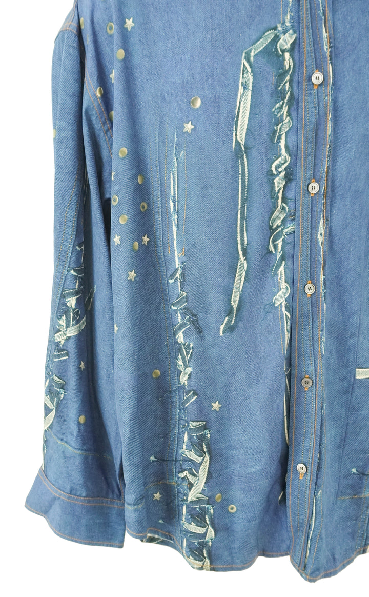 Acne Studios Denim Print Shirt in Blue - Discounts on Acne Studios at UAL