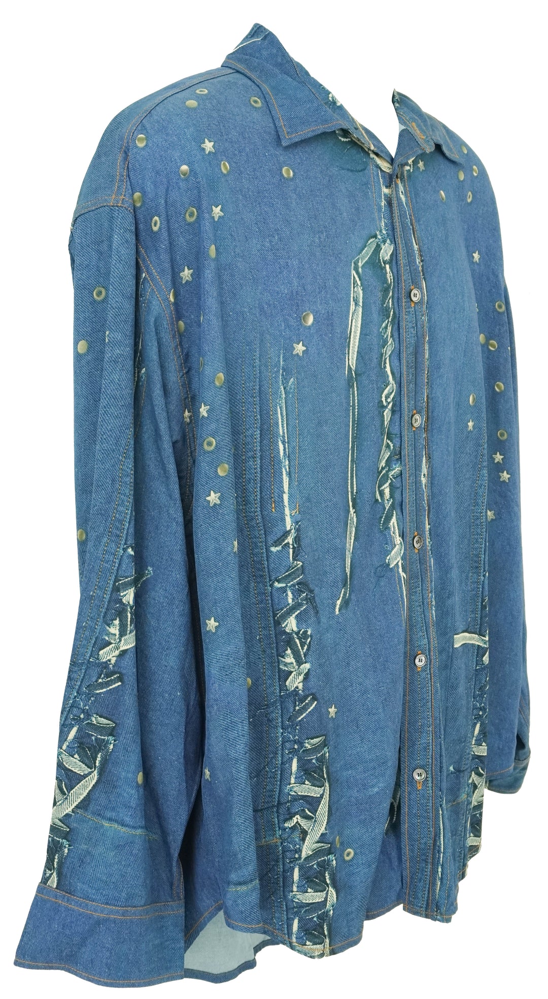 Acne Studios Denim Print Shirt in Blue - Discounts on Acne Studios at UAL