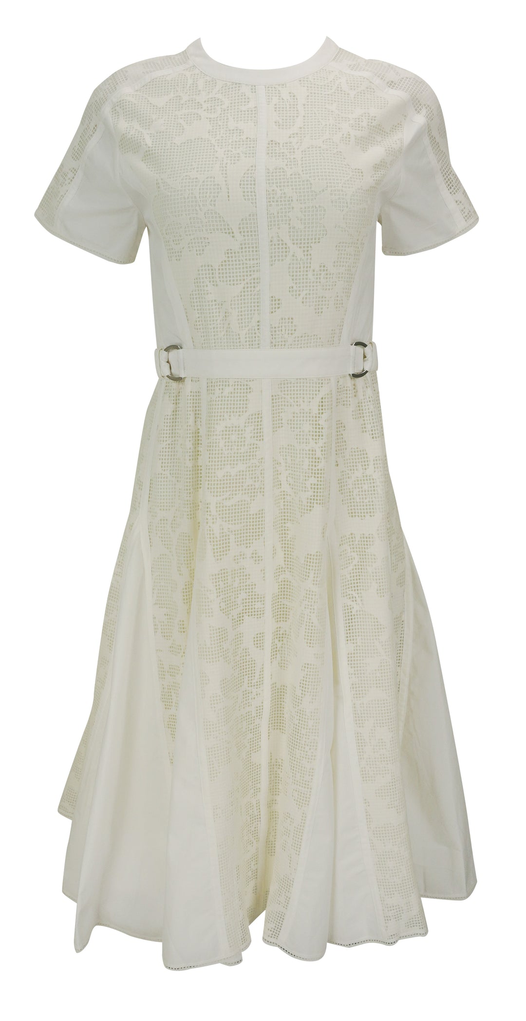 3.1 Phillip Lim Bonded Lace Midi Dress in Off-White - Discounts on 3.1 Phillip Lim at UAL