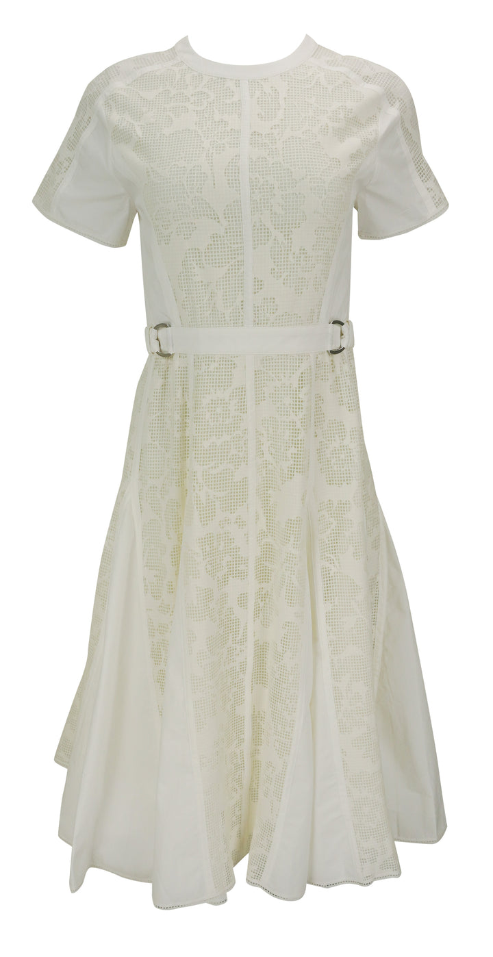 3.1 Phillip Lim Bonded Lace Midi Dress in Off-White - Discounts on 3.1 Phillip Lim at UAL
