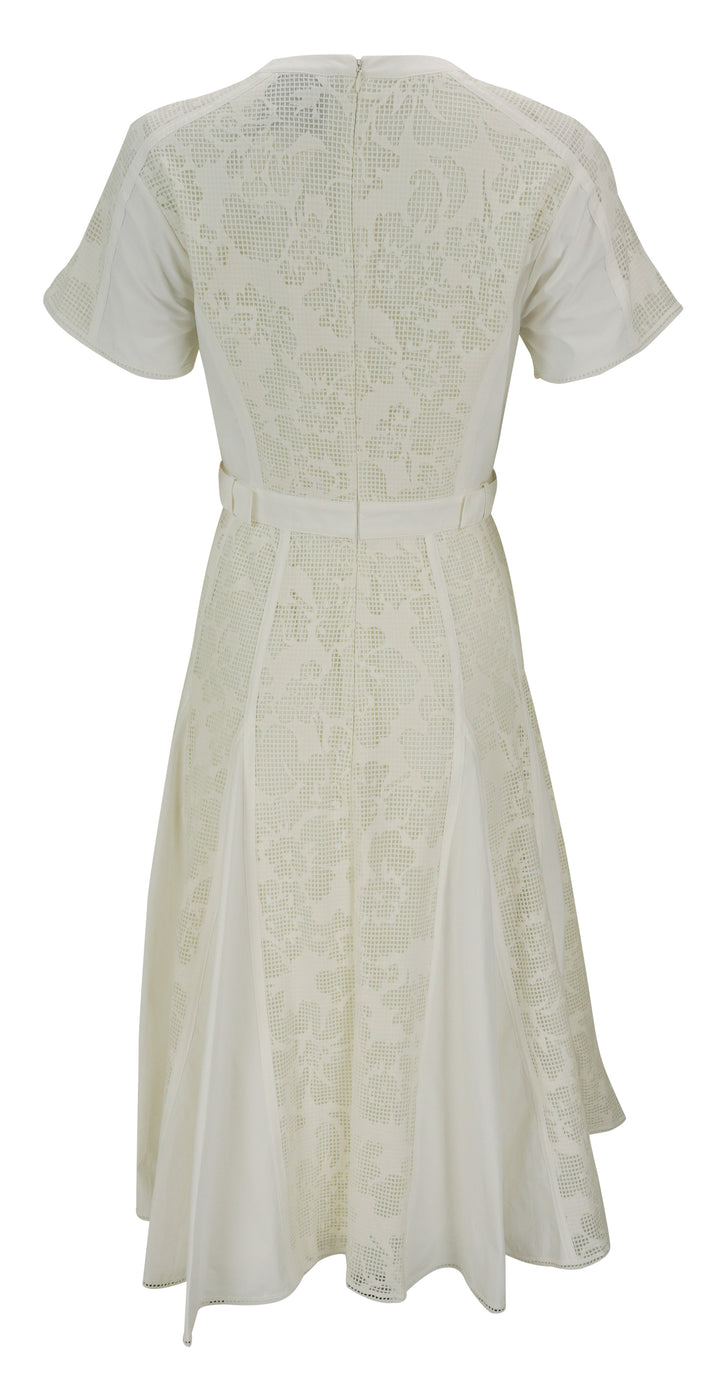 3.1 Phillip Lim Bonded Lace Midi Dress in Off-White - Discounts on 3.1 Phillip Lim at UAL