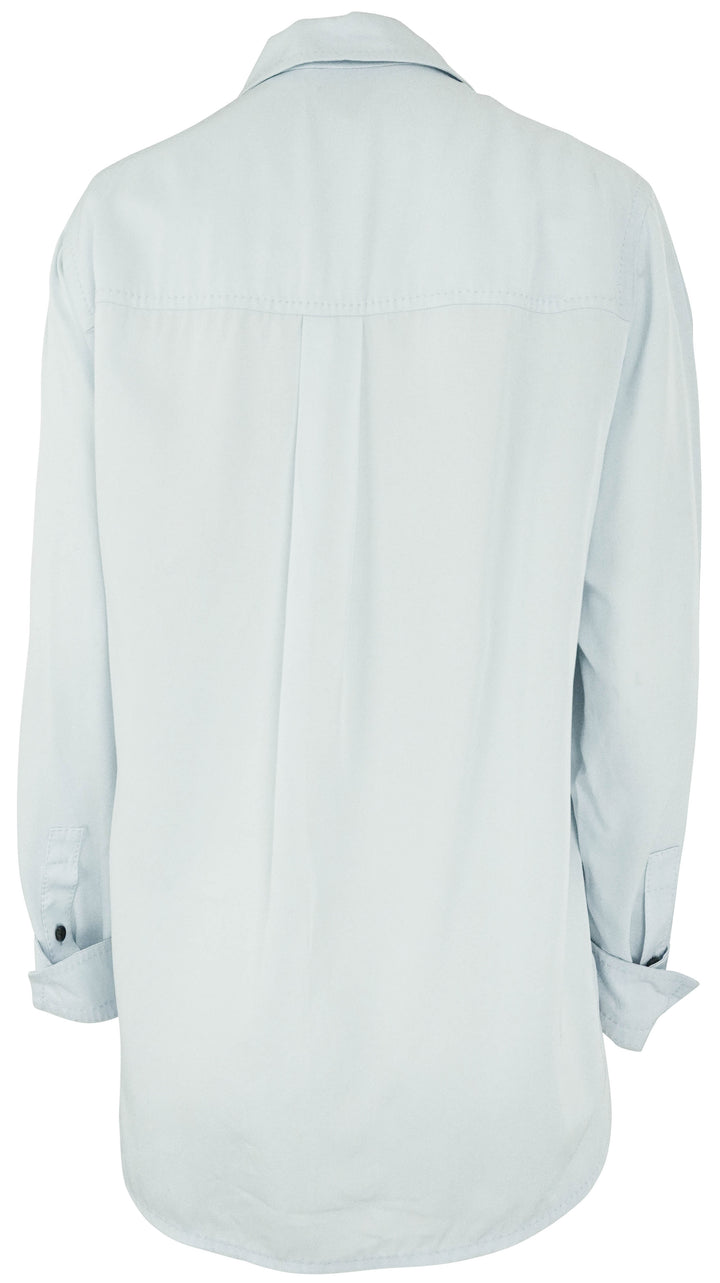 Bottega Veneta Fluid Viscose Twill Shirt in Baby Blue - Discounts on Bottega Veneta at UAL