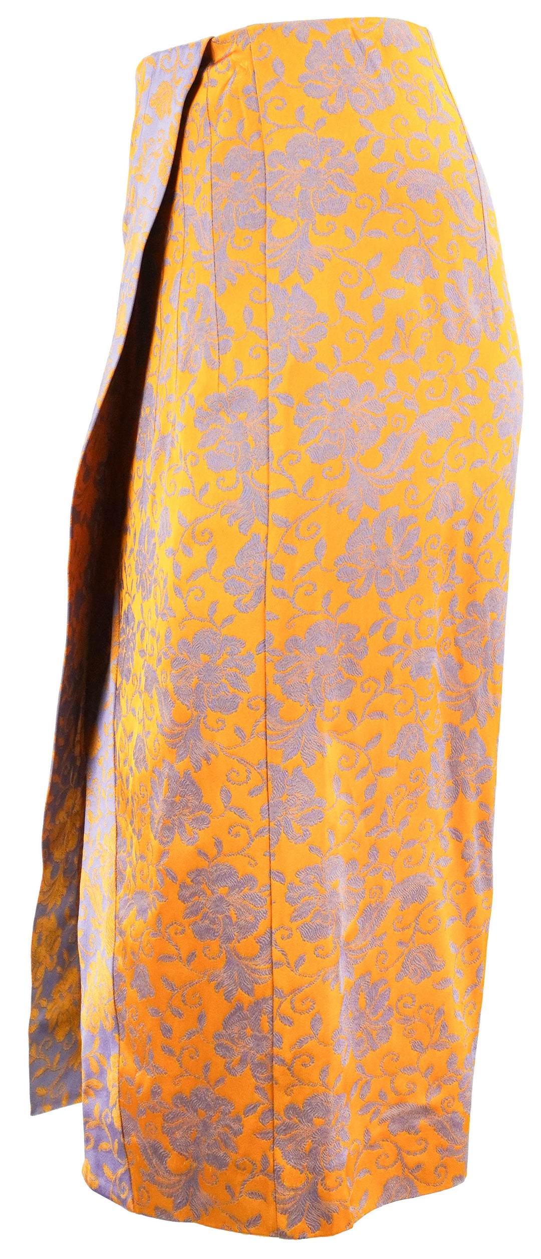 Dries Van Noten Jacquard Floral Printed Skirt in Mandarin - Discounts on Dries Van Noten at UAL