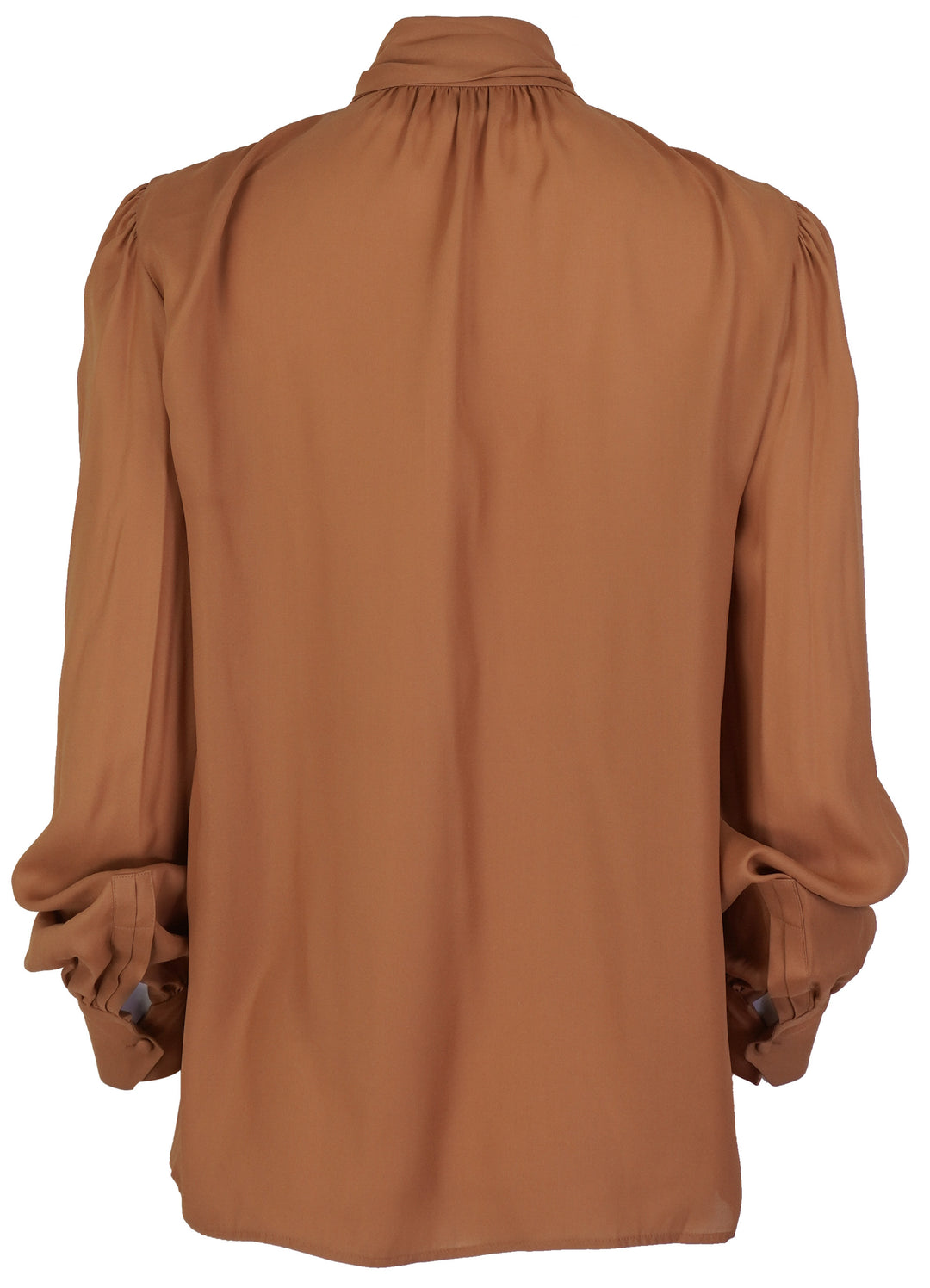 Saint Laurent Tie Blouse in Tannin