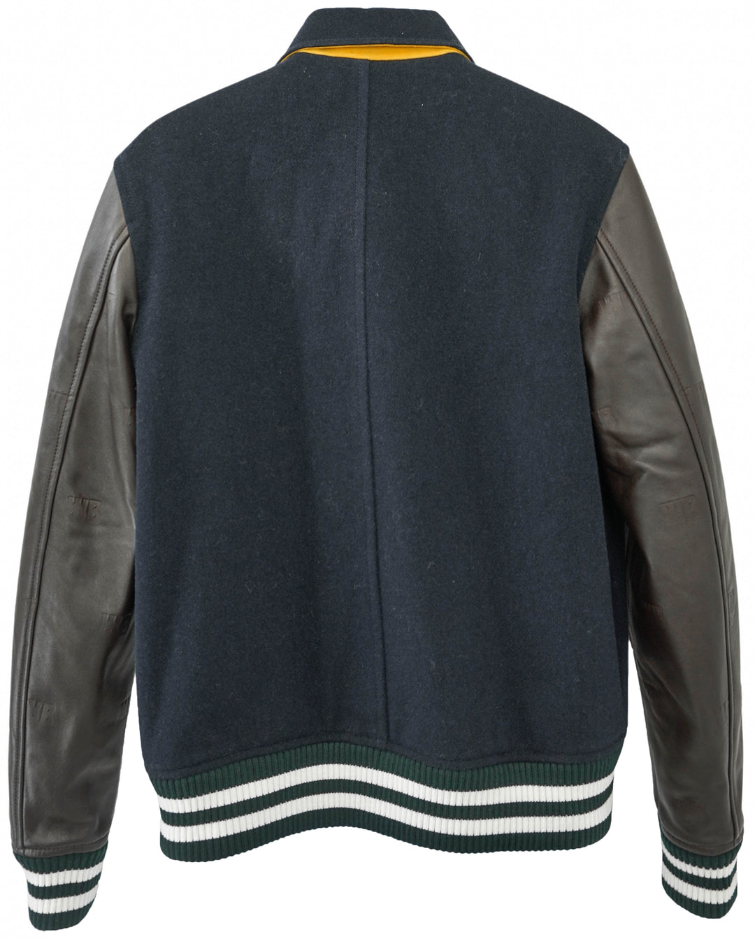Wales Bonner Prince Varsity Jacket in Brown and Navy - Discounts on Wales Bonner at UAL