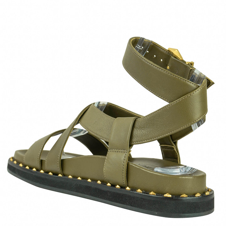 Jimmy Choo Blaise Sandals in Caper Green and Gold - Discounts on Autry at UAL