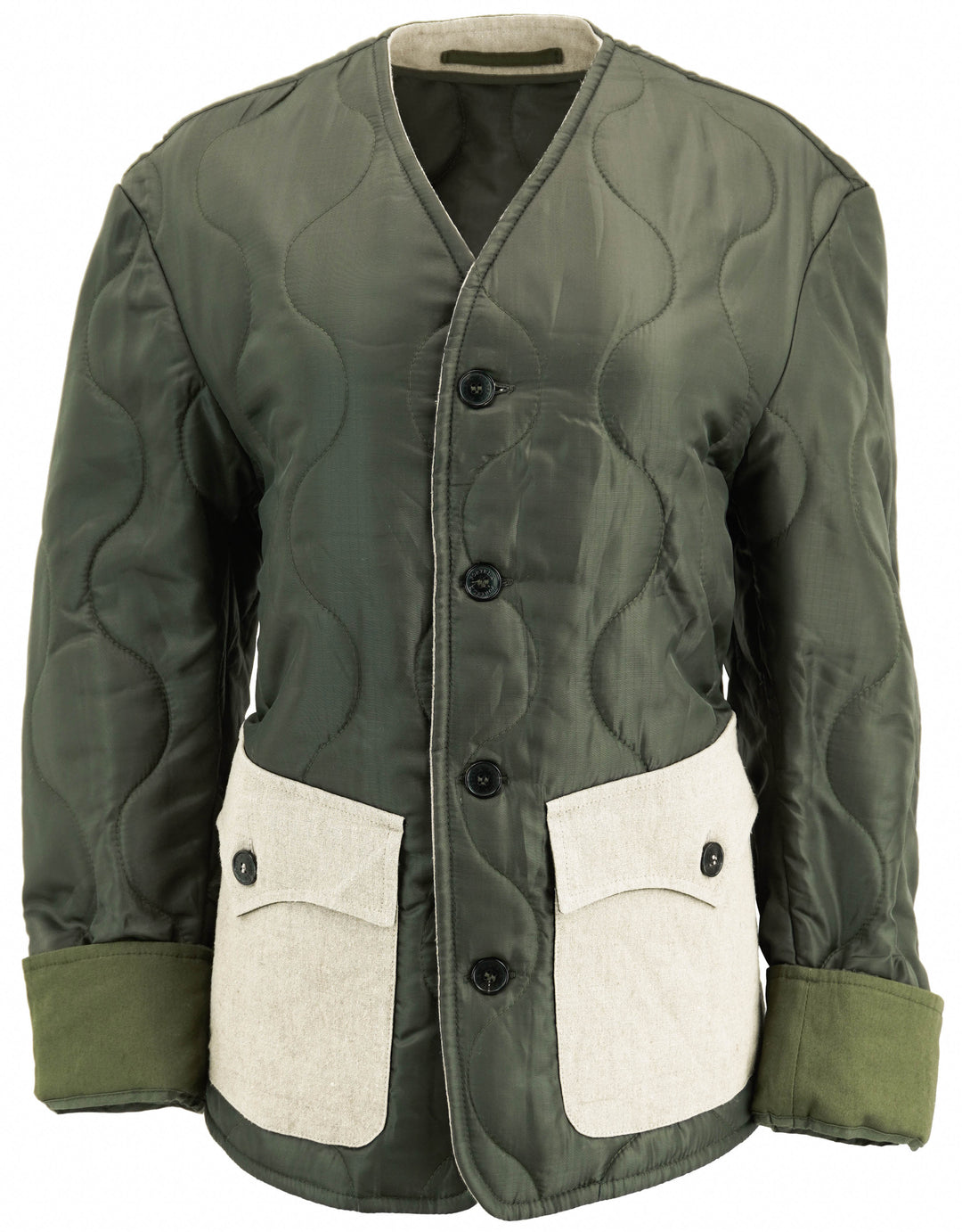 Fortela Quilted Jacket in Dark Green - Discounts on Fortela at UAL