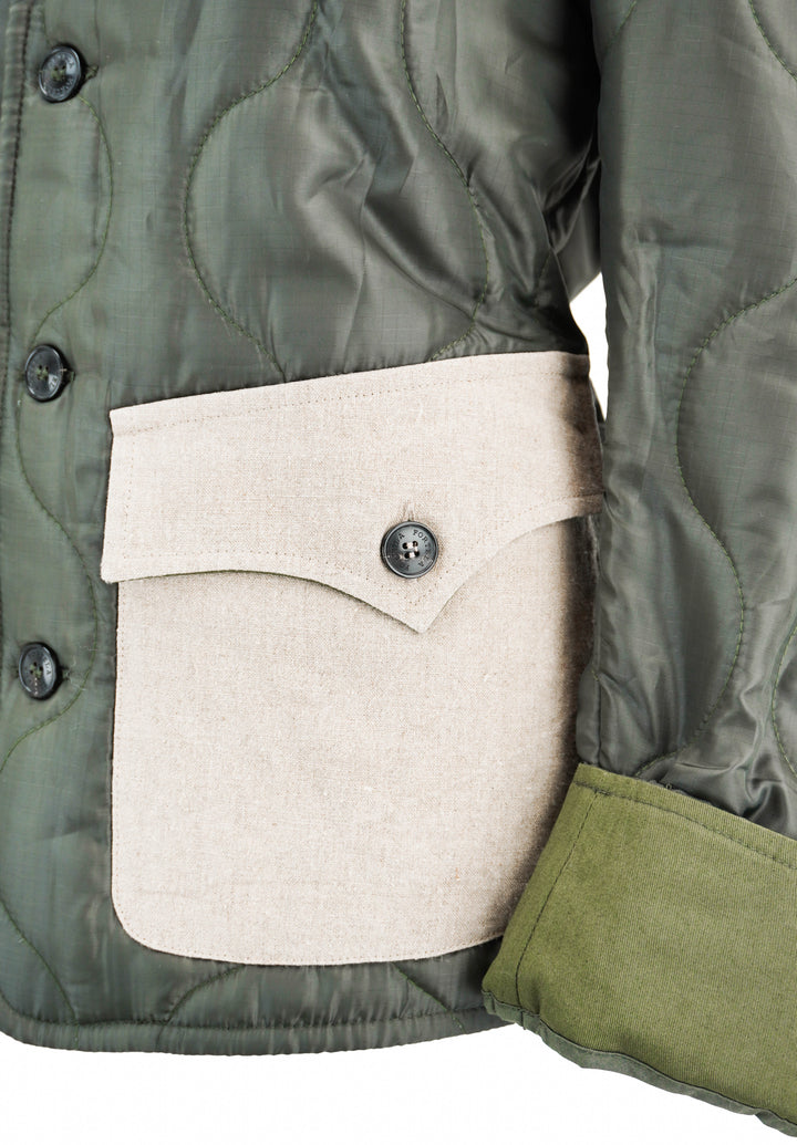 Fortela Quilted Jacket in Dark Green - Discounts on Fortela at UAL
