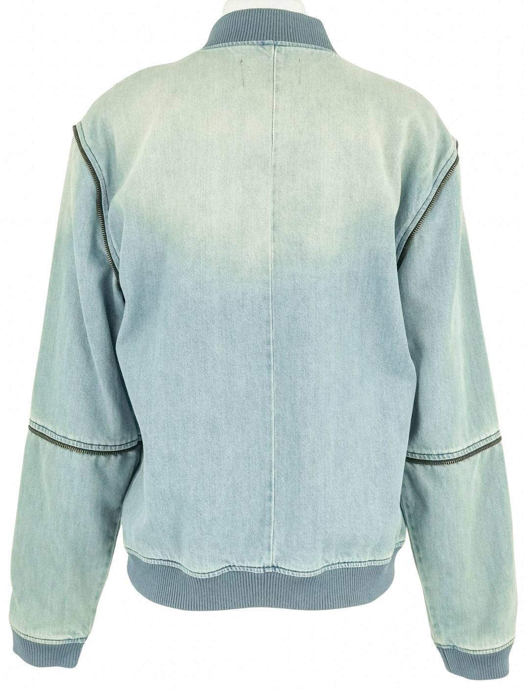 Sandrine Rose Zipper Bomber Jacket in Denim - Discounts on Sr vs Sandrine Rose at UAL